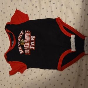 NHL Black and Red Blackhawks Kids Bodysuit